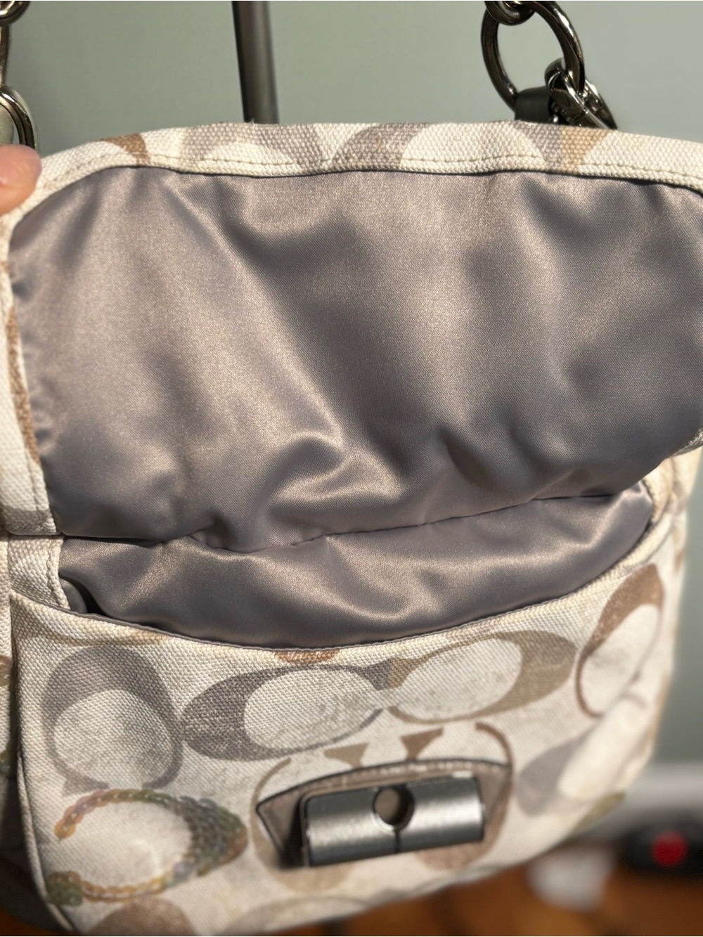 Coach Kristin Sequined Op Art Hobo Bag - Picture 6 of 10